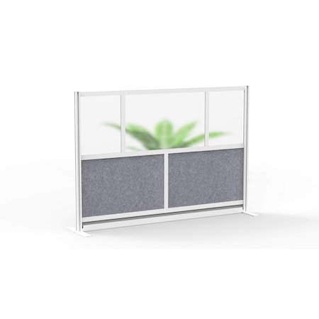 Luxor Expanse Modular Wall Room Divider System - Silver Frame - 70" x 48" Starter Wall MW-7048-FCG